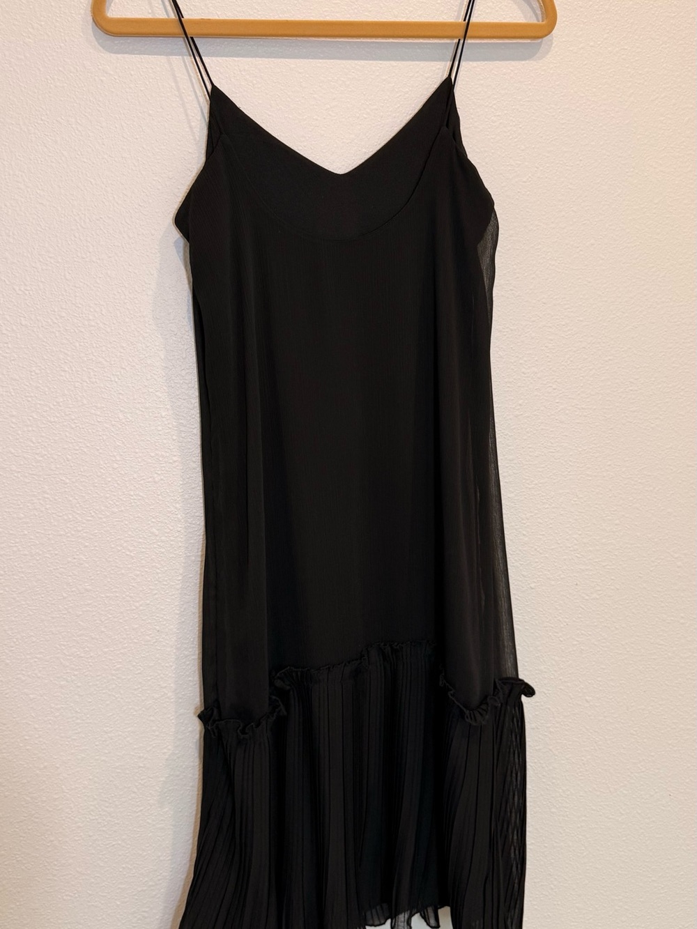 GB girls Black Strapless-Look Pleated Hem Slip Dress